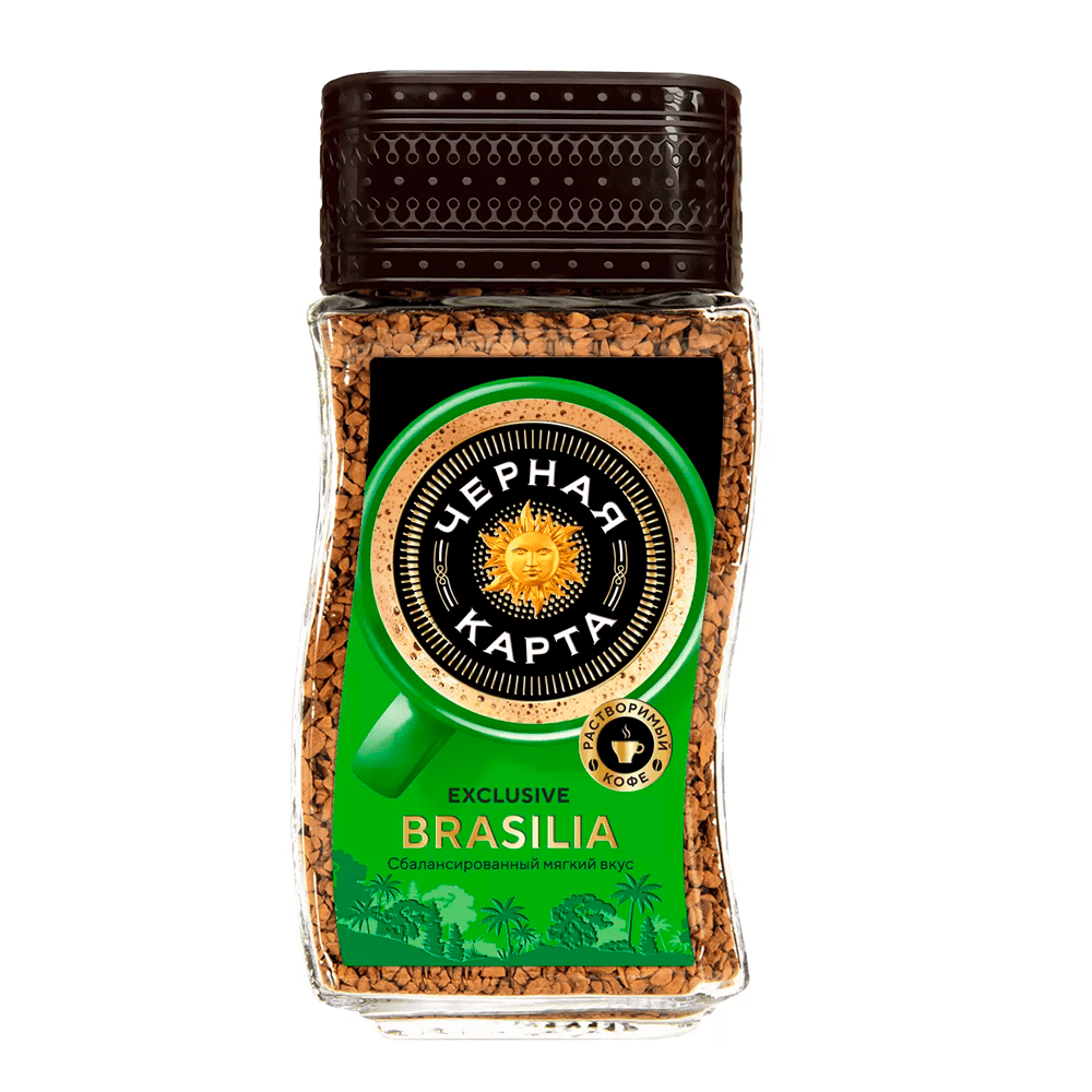 Кофе Черная карта Exclusive Brasilia   95г раств (стекло) _6шт