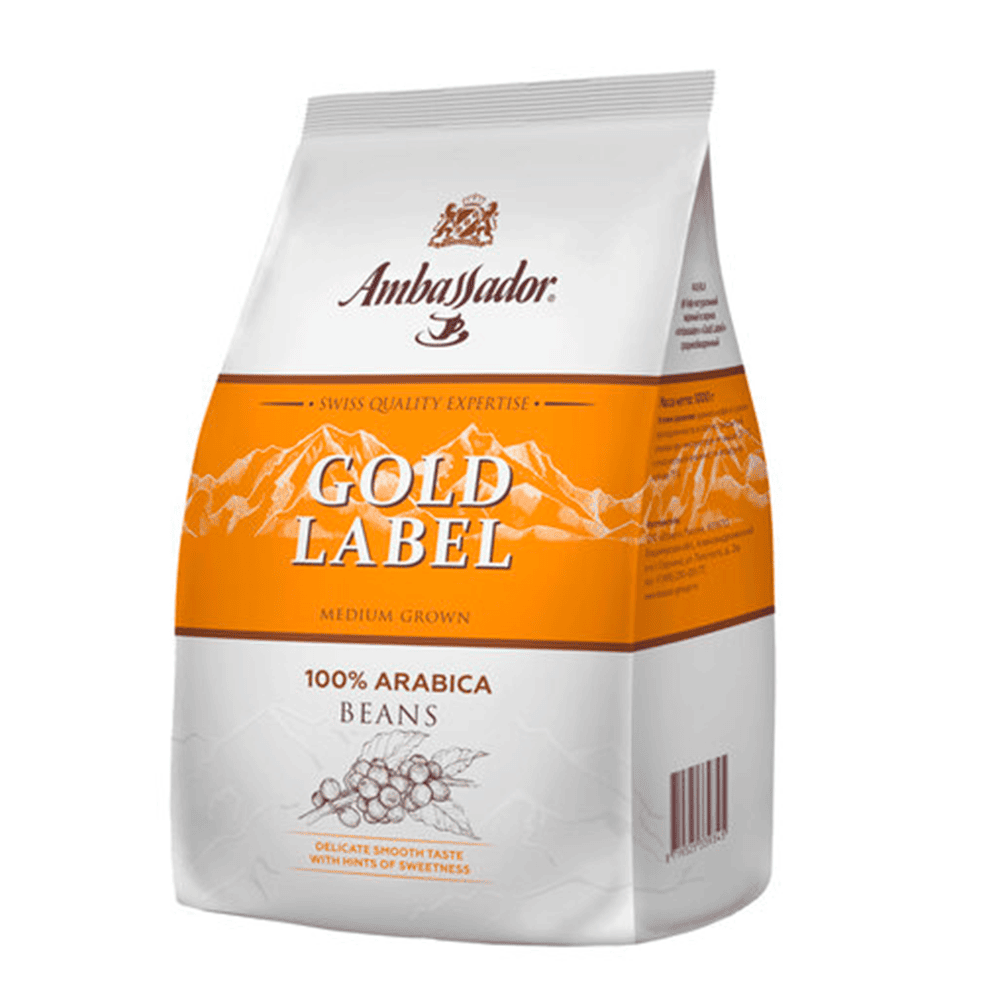 Кофе Ambassador Gold Label 1000г зерно_6шт (П48)