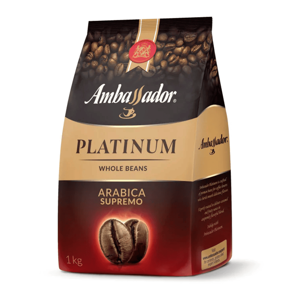 Кофе Ambassador Platinum 1000г средн. обж зерно _6шт
