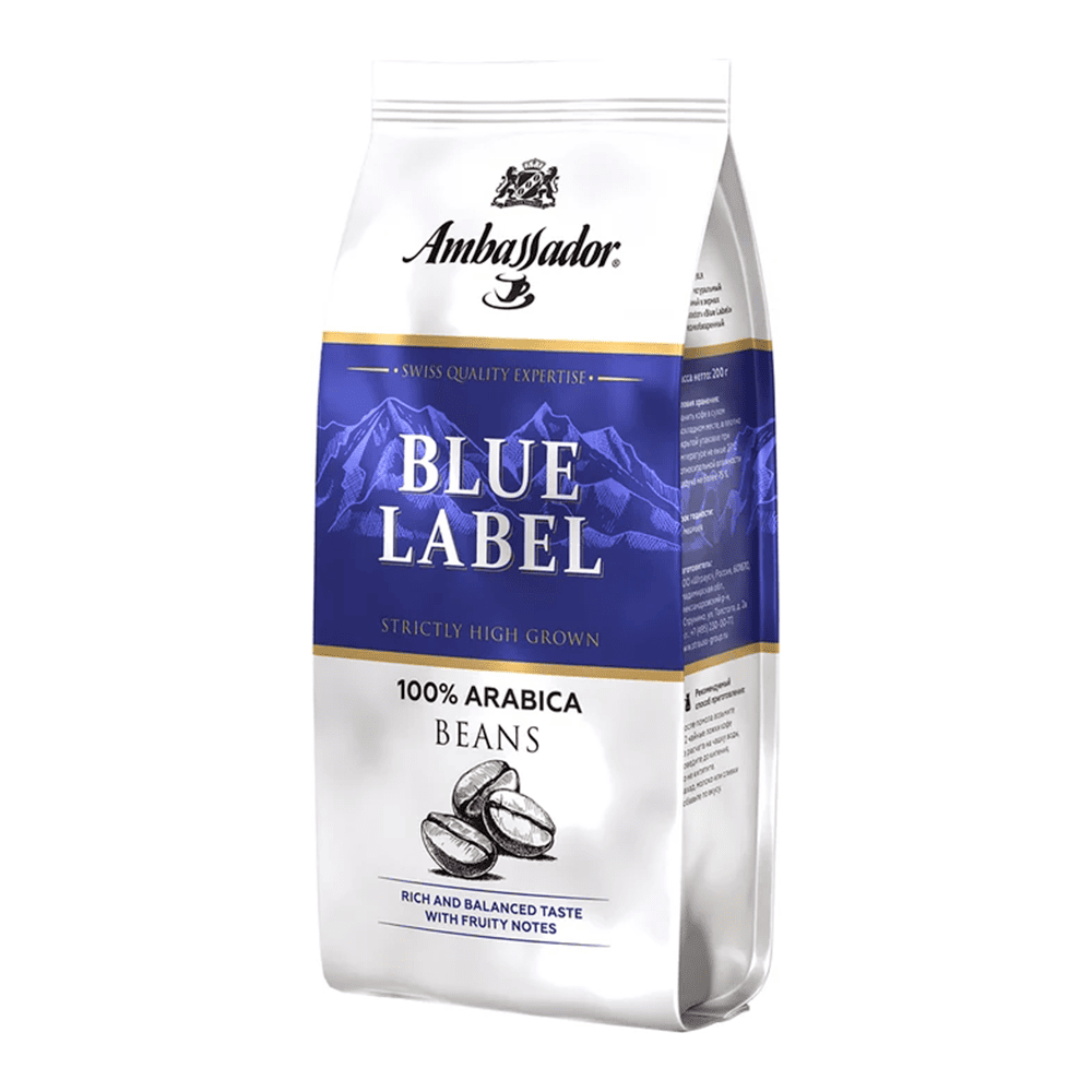 Кофе Ambassador Blue Label 200г зерно_12шт