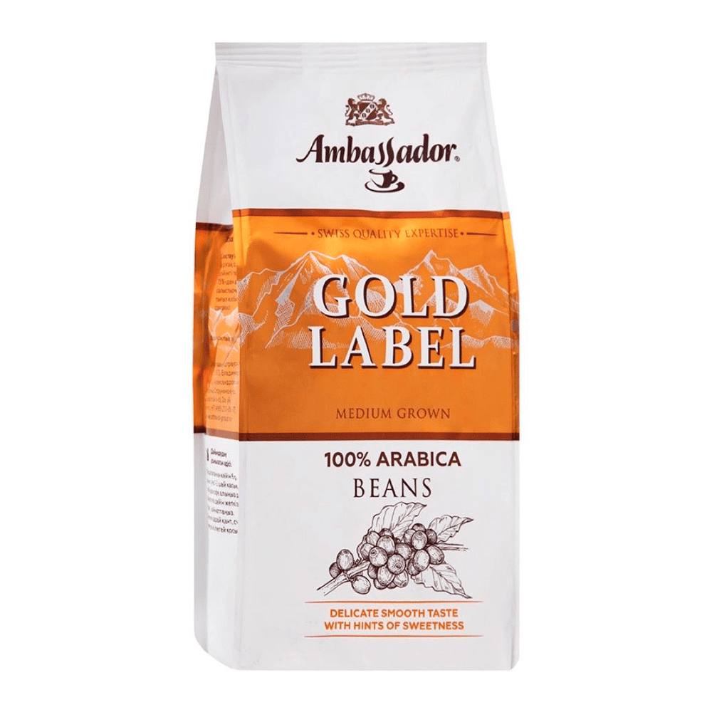 Кофе Ambassador Gold Label 200г зерно_6шт
