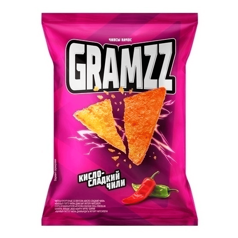 Чипсы кукурузные "GRAMZZ"  Кисло-сладкий чили 55г_16шт