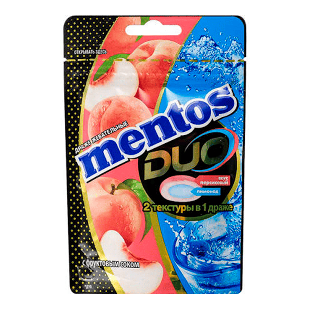 Жев. конф  Mentos duo 45г Персик_10шт