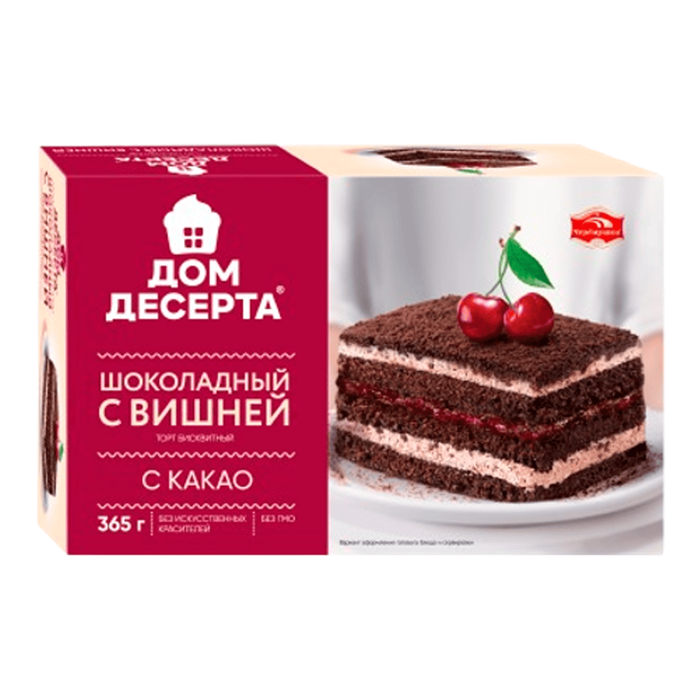 Торт "Шоколадный с вишней" 365г_6шт
