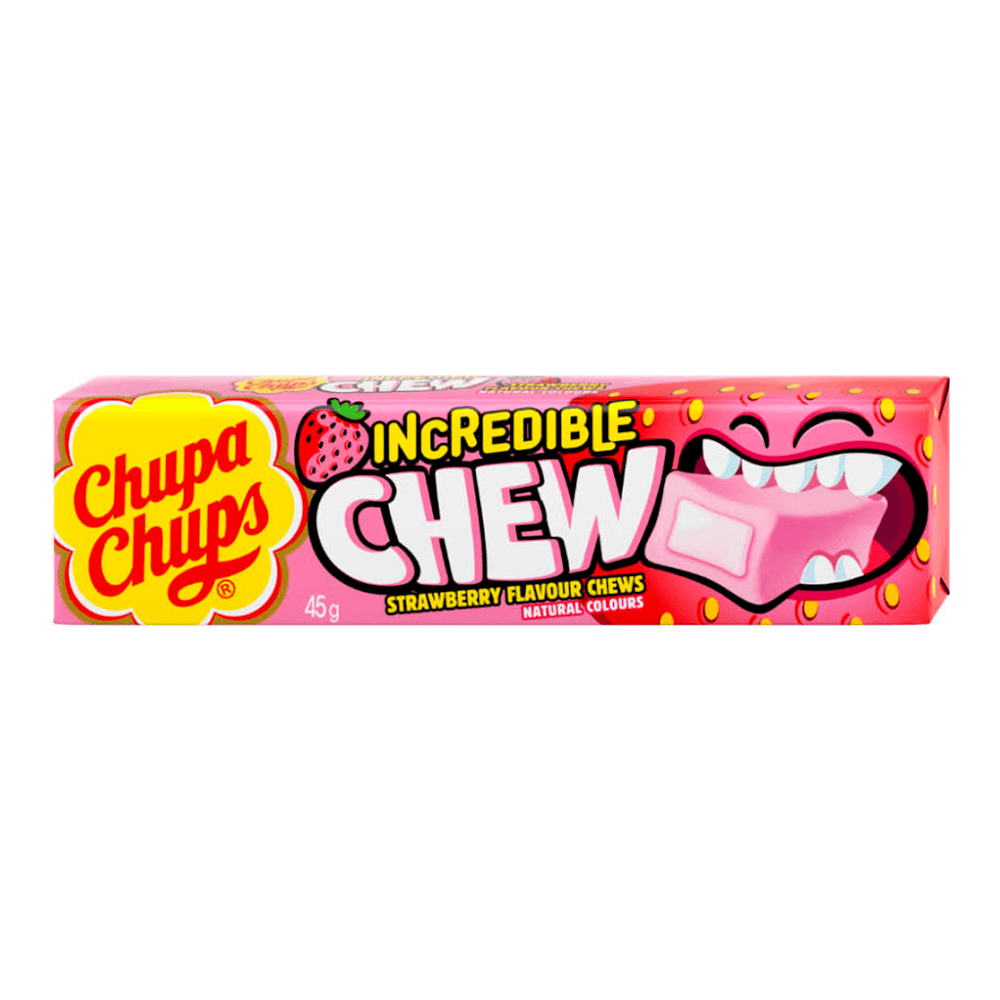 Жев. конф ЧупаЧупс 47г Incredible Chew Клубника_12шт