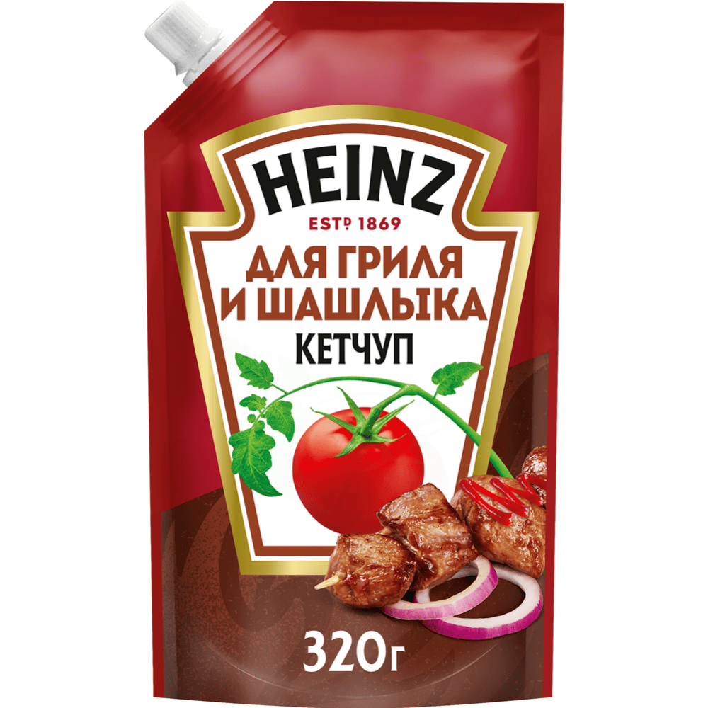 Кетчуп HEINZ 320г Гриль/шашлык_16шт (П98)