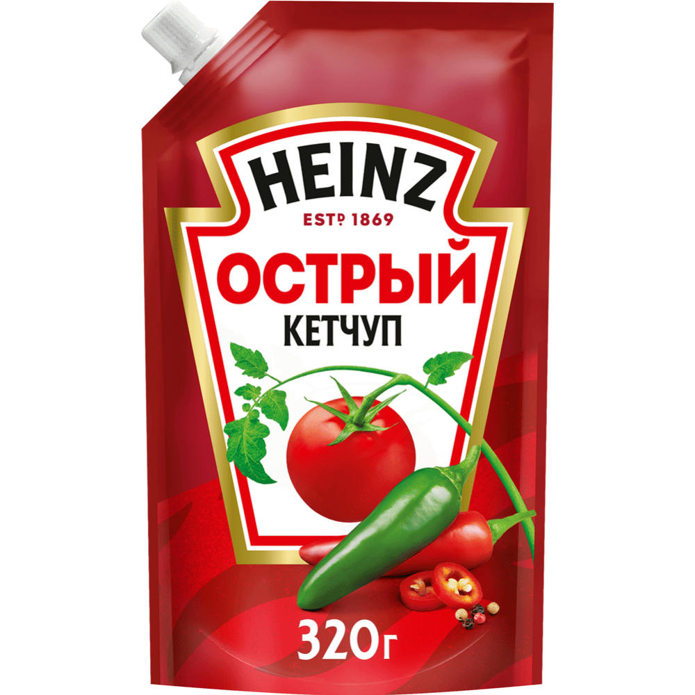 Кетчуп HEINZ 320г Острый_16шт (П98)
