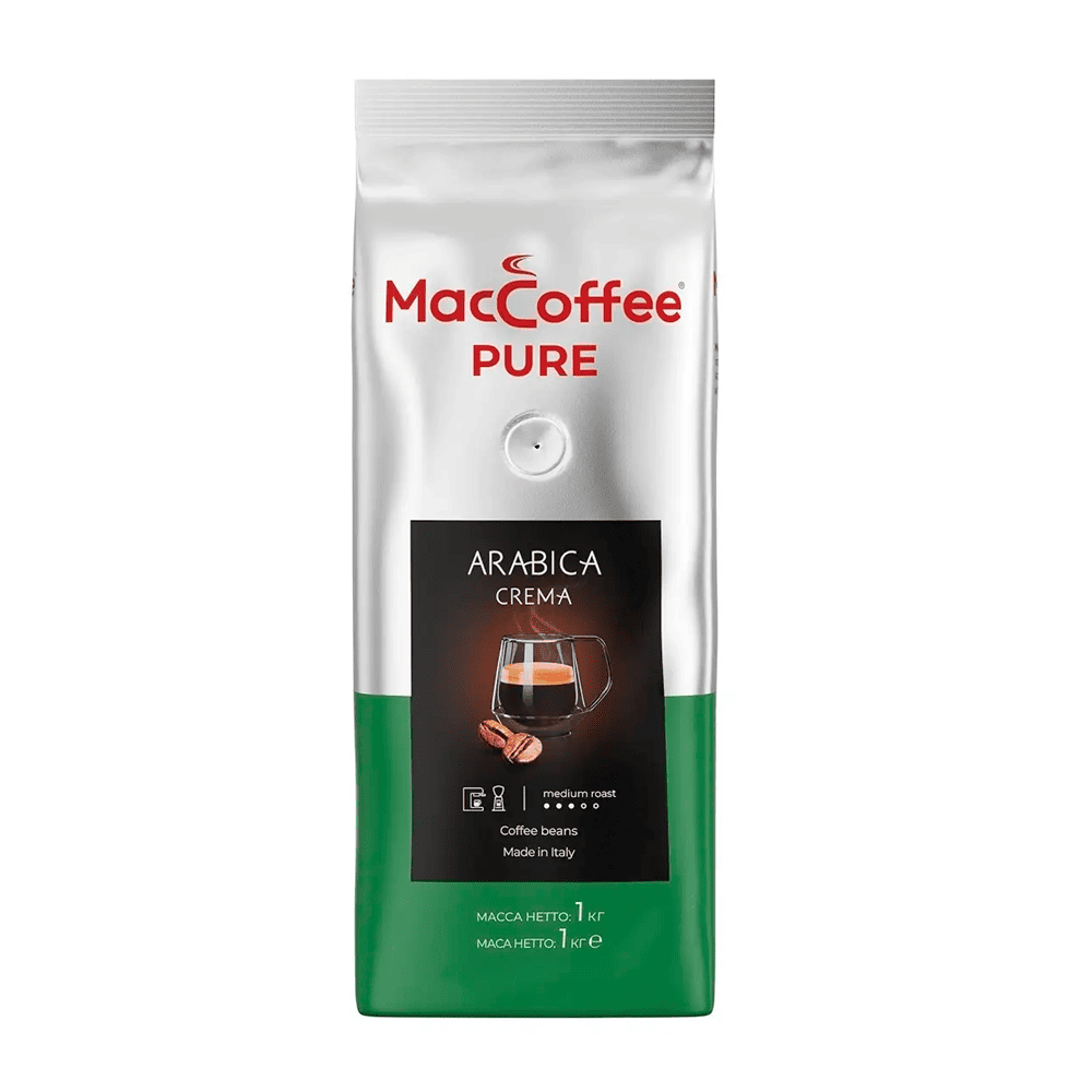 Кофе MacCoffee Pure Arabica Crema 1000г зерно_6шт