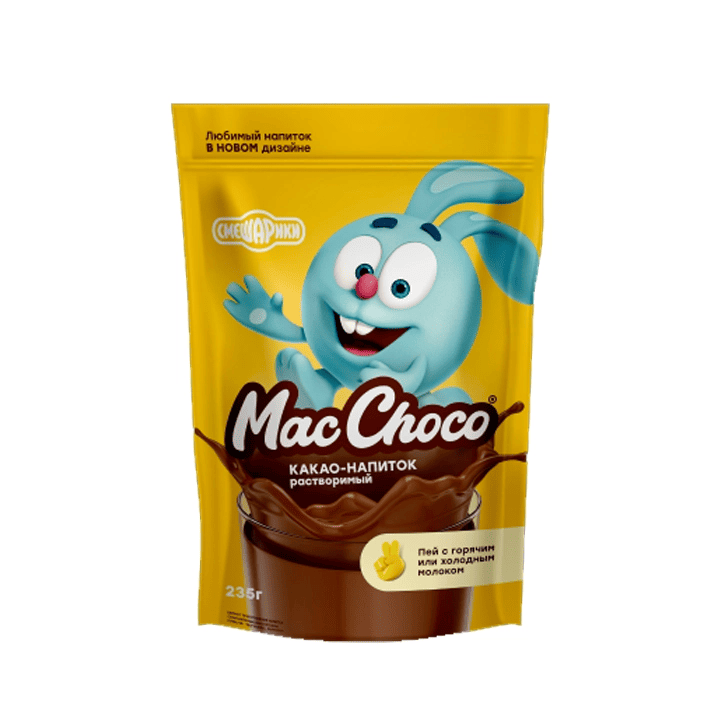 Какао MacChoco и Смешарики 235г (пакет)_12шт (П84)